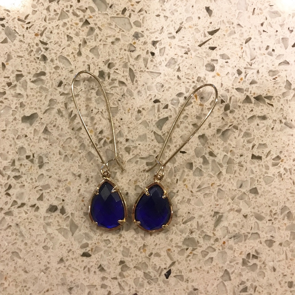 Kendra Scott earrings, cobalt blue